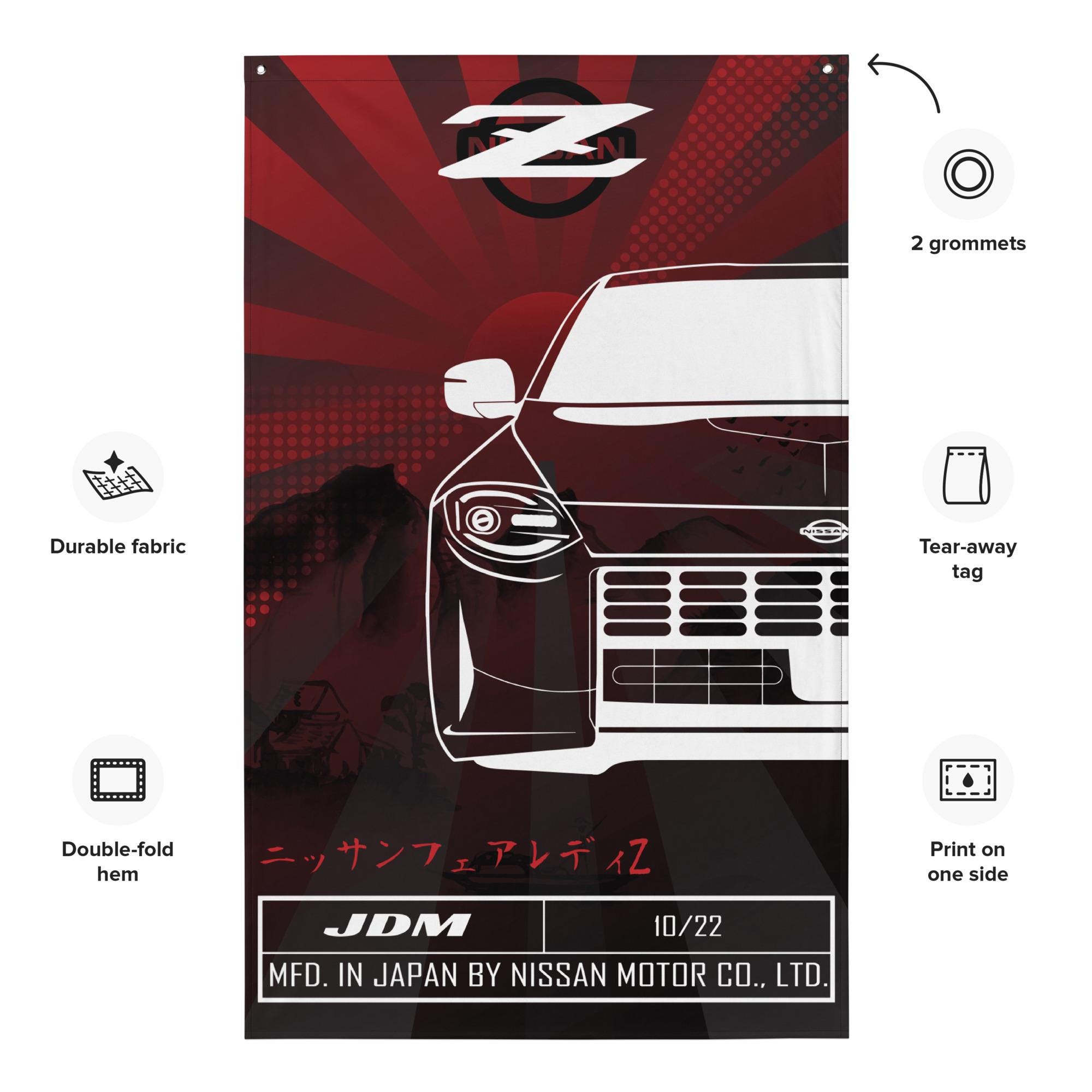 日産  ファイヤーウォール 日産 Z フラッグ - 400Z 布バナー - フェアレディ Z JDM カーガレージ