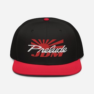 Honda Prelude Unisex Flatbill Hat- Prelude 4th Gen JDM Hat- Prelude Snapback Cap - Car Enthusiast Embroidered Hat