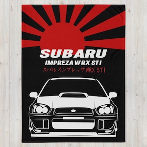 Subaru Wrx STi Blobeye Throw Blanket - STI Blob Eye Accent Blanket - JDM Car Blanket - Subaru Car Guy Blanket 2003-2005