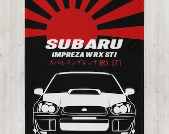 Subaru Wrx STi Blobeye Throw Blanket 60x80&quot; - STI Blob Eye Accent Blanket - JDM Car Blanket - Subaru Car Guy Blanket 2003-2005