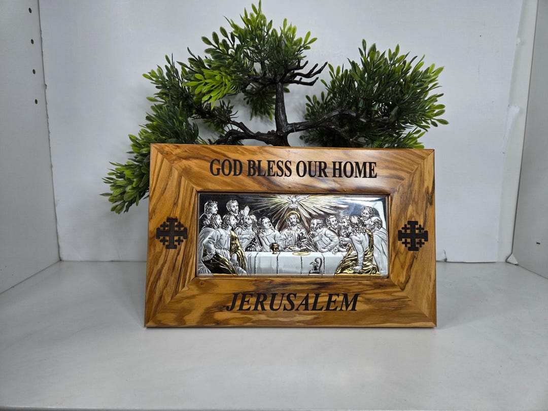 The Last Supper Olive Wood & Silver Plaque - Etsy