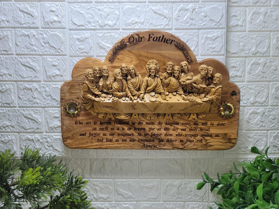 Olive Wood Last Supper Prayer Plaque - Etsy Australia