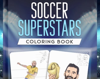 Soccer Coloring Book | INSTANT DOWNLOAD | Top 20 Players | Soccer Fan Gift | Professional Soccer Players | Sports Printables