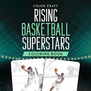 Rising Young Stars Basketball Coloring Book | INSTANT DOWNLOAD | Basketball Fan Gift | Professional Basketball Players | Sports Printables