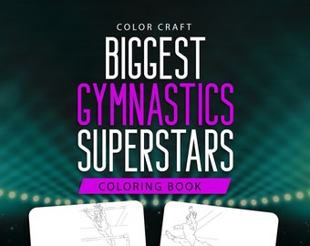 Gymnastics Coloring Book | INSTANT DOWNLOAD | Top Gymnasts | Gymnastics Fan Gift | Professional Gymnasts | Sports Printables | Simone Biles