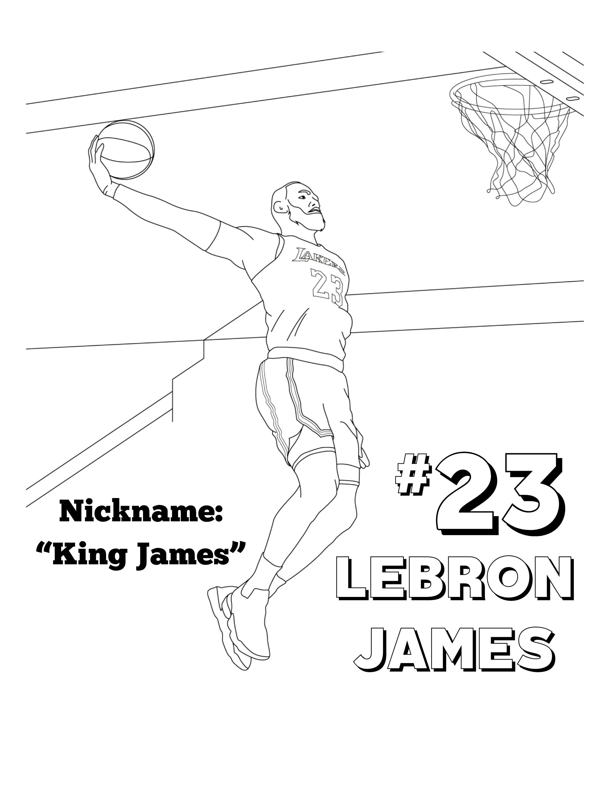 Basketball Coloring Book | INSTANT DOWNLOAD | Top 20 Players ...