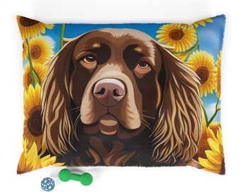 Sunflowers and a Boykin Pet Bed