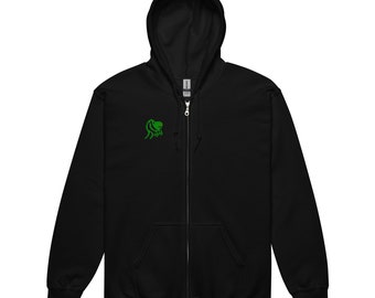 Embroidered TZT Troll by AD - Unisex heavy blend zip hoodie
