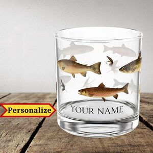 Fisherman Gift | Fishing Gift|  Fathers Day Gift | Fly Fishing | Whiskey Glass  | Funny Fishing | Fishing Whiskey Glass | Personalized Gift