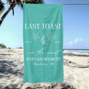 Toalla de playa / Toalla personalizada / Favor de despedida de soltera / Toalla de novia / Regalos personalizados / Regalo de dama de honor
