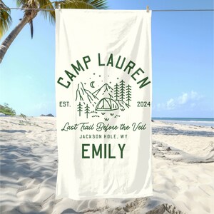 Custom Bachelorette Towel | Camp Bachelorette  | Custom Camping Towel | Party Favor | Personalized  Beach Towel | Camp Bach