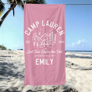 Custom Bachelorette Towel | Camp Bachelorette  | Custom Camping Towel | Party Favor | Personalized  Beach Towel | Camp Bach