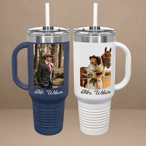 Bride and Groom Gift | Wedding Party Gift | Photo 40oz Tumbler | Custom Photo Tumbler | Personalized Mug | Family Memories| Christmas Gift