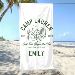 Custom Bachelorette Towel | Camp Bachelorette  | Custom Camping Towel | Party Favor | Personalized  Beach Towel | Camp Bach