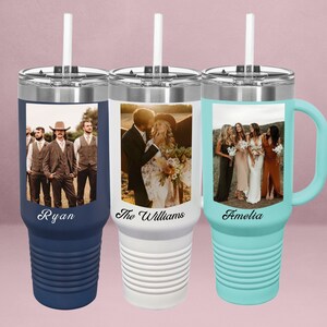 Bride and Groom Gift | Wedding Party Gift | Photo 40oz Tumbler | Custom Photo Tumbler | Personalized Mug | Family Memories| Christmas Gift