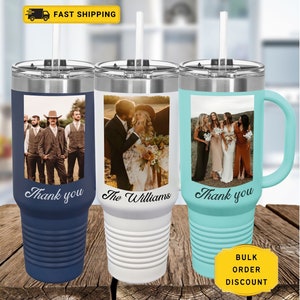 40oz Tumbler| Custom Photo Tumbler | Personalized Mug | Bridesmaid Gift | Bride and Groom Gift | Christmas Gift