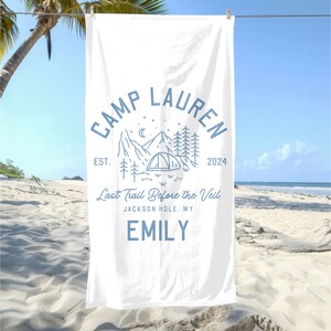 Custom Bachelorette Towel | Camp Bachelorette  | Custom Camping Towel | Party Favor | Personalized  Beach Towel | Camp Bach