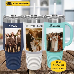 Photo 40oz Tumbler| Custom Photo Tumbler | Personalized Mug | Bridesmaid Gift | Family Memories | Christmas Gift