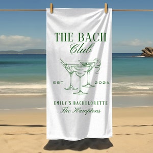 Toalla de playa / Toalla personalizada / Favor de despedida de soltera / Toalla de novia / Regalos personalizados / Regalo de dama de honor