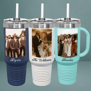 Bride and Groom Gift | Wedding Party Gift | Photo 40oz Tumbler | Custom Photo Tumbler | Personalized Mug | Family Memories| Christmas Gift