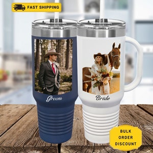 Bride and Groom Gift Photo 40oz Tumbler, Custom Photo Tumbler, Personalized Mug, Family Memories, Christmas Gift