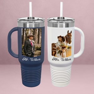 Bride and Groom Gift | Wedding Party Gift | Photo 40oz Tumbler | Custom Photo Tumbler | Personalized Mug | Family Memories| Christmas Gift