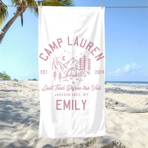Custom Bachelorette Towel | Camp Bachelorette  | Custom Camping Towel | Party Favor | Personalized  Beach Towel | Camp Bach