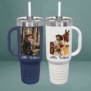 Bride and Groom Gift | Wedding Party Gift | Photo 40oz Tumbler | Custom Photo Tumbler | Personalized Mug | Family Memories| Christmas Gift