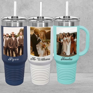 Bride and Groom Gift | Wedding Party Gift | Photo 40oz Tumbler | Custom Photo Tumbler | Personalized Mug | Family Memories| Christmas Gift