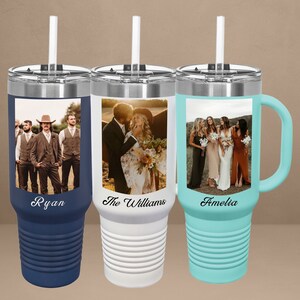 Bride and Groom Gift | Wedding Party Gift | Photo 40oz Tumbler | Custom Photo Tumbler | Personalized Mug | Family Memories| Christmas Gift