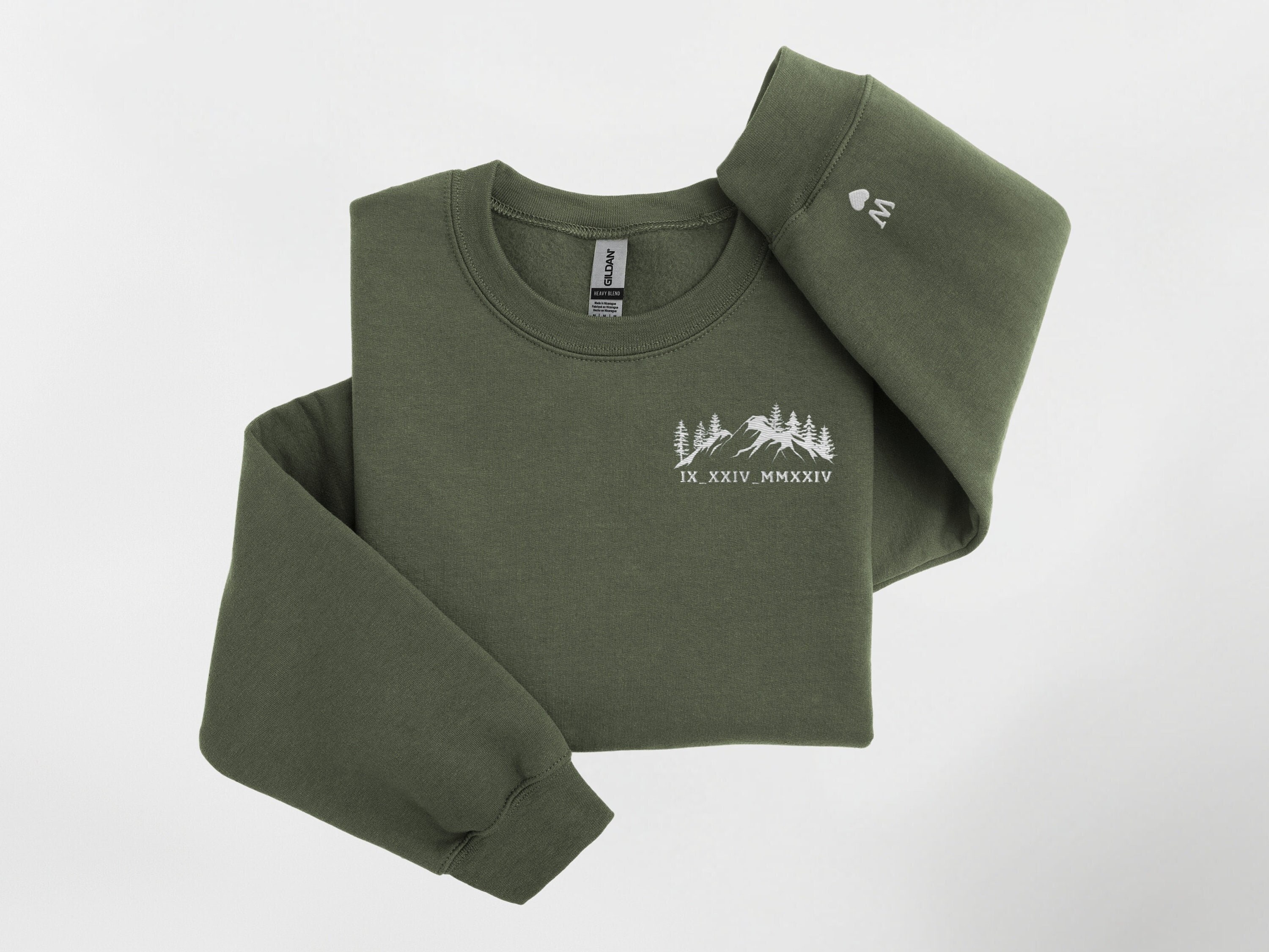 Personalized Mr Mrs Embroidered Sweatshirt | Custom Wifey & Hubby Sweatshirt | Matching Couples Sweatshirt | Mountain Wedding| Bride Gift