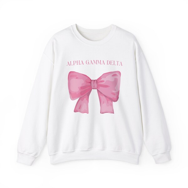 Sweat-shirt ras du cou Alpha Gamma Delta Bow sorority