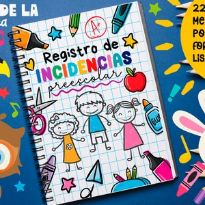 Kit 2 Registros de incidencias Preescolar + Registro de incidencias Primaria listo para imprimir Archivo PDF Tamaño Carta