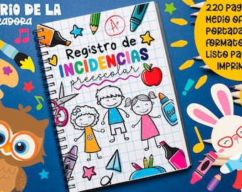 Kit 2 Registros de incidencias Preescolar + Registro de incidencias Primaria listo para imprimir Archivo PDF Tamaño Carta