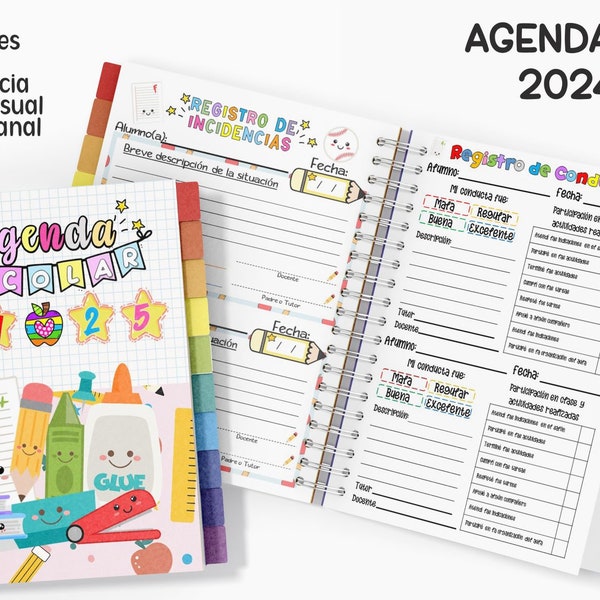 Kit 4 Agendas scolaires cycle 2024-2025 Enseignant/directeur du primaire, éducateur préscolaire/directeur préscolaire Couvertures de fichiers PDF incluses