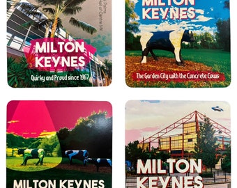 Quirky  Milton Keynes Megasize  10cmx10cm  Fridge Magnet - Exclusive, Unique! Local  Landmarks  Funny Homewarming Gift For Home