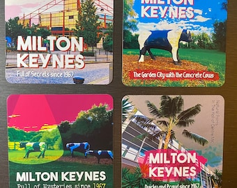 Quirky and Colorful Milton Keynes 10x10 Fridge Magnet - Exclusive, Unique, and Hilarious! Local Business Landmarks Artistic Funny