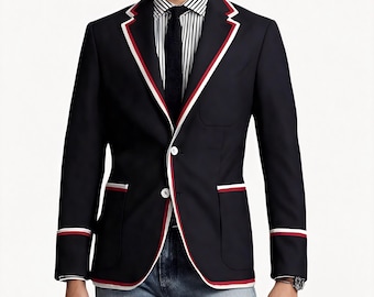 Men’s Athlete Team USA Sports Black Paris Suiting Fabric Blazer