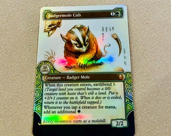 Foil Magic the Gathering Proxy Card: Badgermole Cub - Etsy