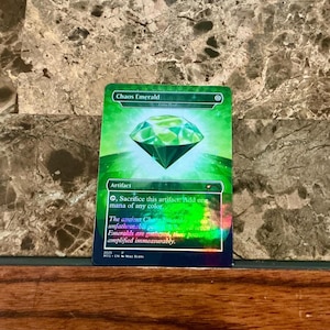 Chaos Emerald Green - SLD - MTG Holo Foil Proxy Card for Casual Play