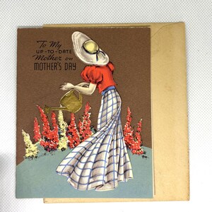 Carte et enveloppe pour la fête des mères vintage 1939 OCCASIONNÉES et signées avec de superbes graphismes pour la collection, l'artisanat, la réutilisation