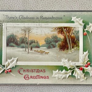Vintage carte postale de Noël 1910 pittoresque utilisée avec un message et un timbre en Californie