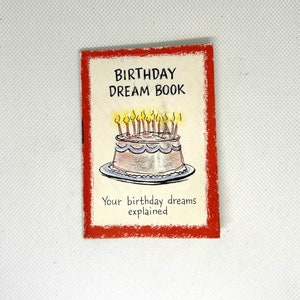 Adorable petit livret de livres de rêves d'anniversaire vintage des années 40, inutilisé, dans un bel état avec une usure minimale. Idéal pour l'artisanat, la collecte et la réutilisation