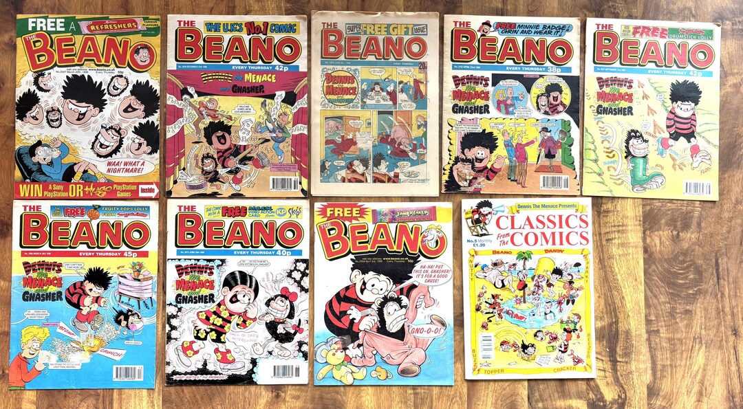 Rare Vintage Lot of 9 Vintage Beano Comics From 1990's (one 1988 ...