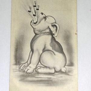 Belle carte postale ancienne de 1913 avec écriture allemande bouledogue d'occasion