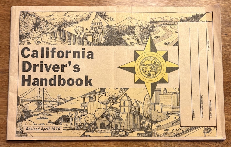 Vintage 1970 Paper California Driver's Handbook - Etsy