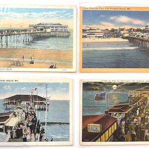 4 cartes postales anciennes d'occasion Old Orchard Beach Maine Pier