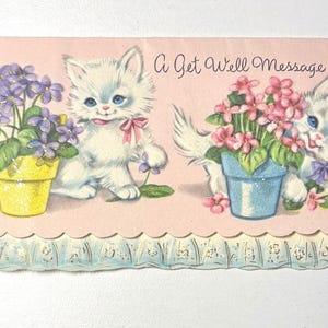 Petite carte Get Well, vintage des années 1960, OCCASION ET SIGNATURE