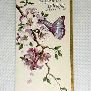 Carte Get Well vintage des années 1950 utilisée et signée avec une petite note, de superbes graphismes scintillants pour la collection, l'artisanat, la réutilisation