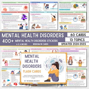 Geestelijke gezondheidsstoornissen Flashcards | Opmerkingen over geestelijke gezondheid | Psychiatrische verpleegkunde | Verplegingsnotities | Goodnotes-stickers | De bron voor verpleegkundigen